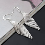 2019 Fashion 925 sterling silver jewelry earrings shaped mesh design Brinco Stud Earring for women with stamp Jewelry pendiente
