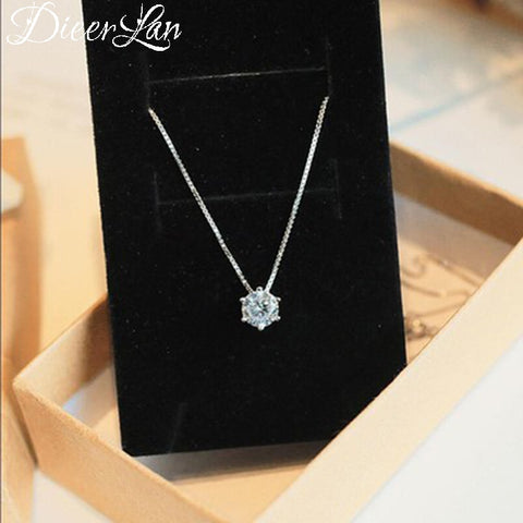 925 Sterling Silver Necklace Six Claw AAA CZ Mosaic Zircon Choker Necklace For Women collier Valentine's Day Gift