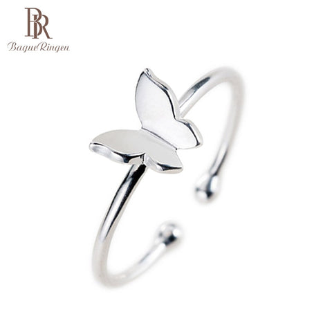 Bague Ringen silver 925 open woman ring siliver butterfly shape finger Jewlery Ring Wholesale Party Gifts fine jewelry wholesale