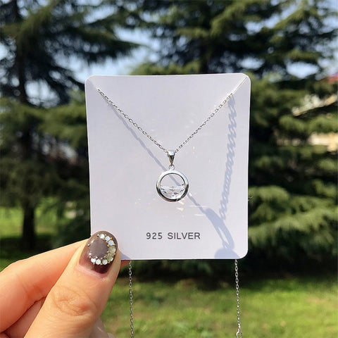 Clavicle Chain Fresh Simple Student Forest Gift 925 Sterling Silver Temperament Personality Fashion Female Necklace SNE053