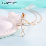 Elegance Gold Color Cross Pendant Necklaces for Women Men Trendy Classic Christian Jesus Crystal Necklace Jewelry Gift Wholesale