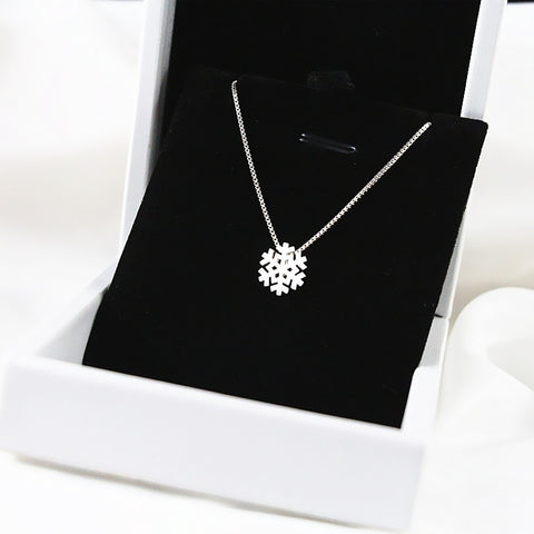 Fashion Jewelry 925 Sterling Silver Snowflake Necklaces Pendants For Women Long Chain Necklaces Collar Mujer Collares