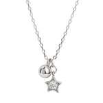 Hot Sale Simple Silver Star Bell Pendant Necklace 925 AAA Zircon Star  Chains Necklaces for Women Lady Fashion Jewelry