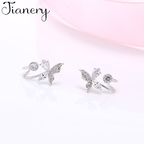JIANERY 925 Sterling Silver Butterfly Earrings for Women Girls Christmas Gift Statement Jewelry Pendientes Plata 925