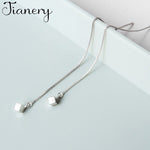 JIANERY Fashion 925 Sterling Silver Long Box Earrings For Women Wedding Jewelry Statement Earrings Pendientes Bijoux