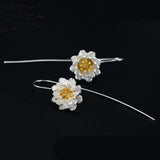 JIANERY New Arrivals 925 Sterling Silver Clover Flower Earrings For Women Fashion Jewelry pendientes Brincos