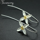 JIANERY New Arrivals 925 Sterling Silver Clover Flower Earrings For Women Fashion Jewelry pendientes Brincos