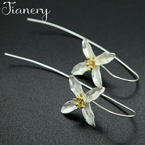 JIANERY New Arrivals 925 Sterling Silver Clover Flower Earrings For Women Fashion Jewelry pendientes Brincos