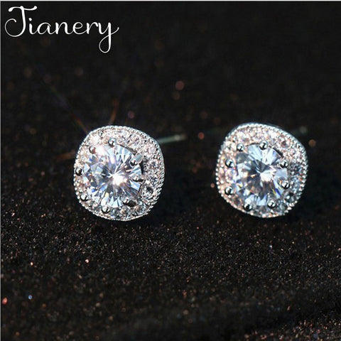 JIANERY New Arrivals 925 Sterling Silver Cubic Zircon Square Earrings For Women Fashion Jewelry pendientes Brincos
