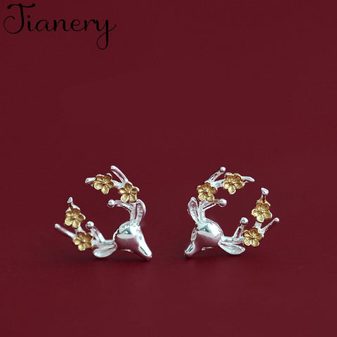 JIANERY New Arrivals 925 Sterling Silver Deer Antlers Earrings For Women Fashion Jewelry pendientes Brincos