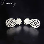 JIANERY New Design Real 925 Sterling Silver Pineapple Earrings for Women Lady Fashion Jewelry Pendientes Brincos