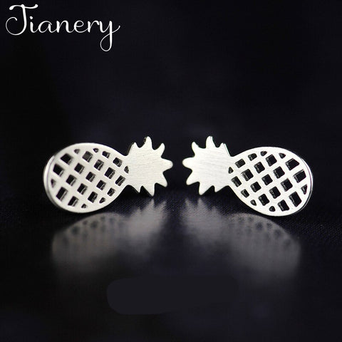 JIANERY New Design Real 925 Sterling Silver Pineapple Earrings for Women Lady Fashion Jewelry Pendientes Brincos