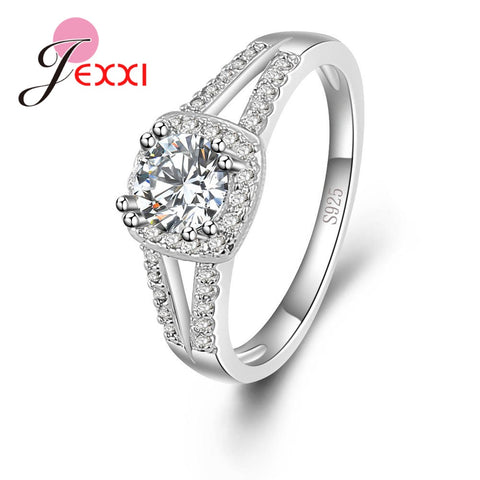 New Arrival Shinning Cubic Zirconia Wedding Party Rings For Women 925 Sterling Silver Engagement Ring Big Promotion
