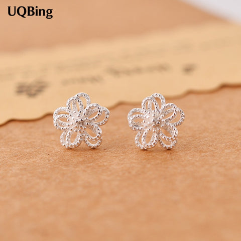 New Style Fashion 925 Sterling Silver Hollow Flower Stud Earrings For Women Jewelry Pendientes Brincos Fashion Jewelry