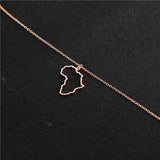 Outline Africa Map Necklace Country of South African Map Necklace Simple Adoption Ethiopia Africa Continent Necklaces jewelry