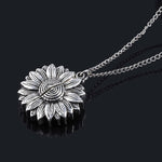 RJ Rose Gold Silver Custom Sunflower Necklace You Are My Sunshine Open Locket Sunflower Collar Ladys Girls Friends Jewelry Gift