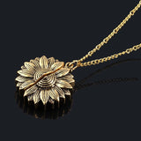 RJ Rose Gold Silver Custom Sunflower Necklace You Are My Sunshine Open Locket Sunflower Collar Ladys Girls Friends Jewelry Gift