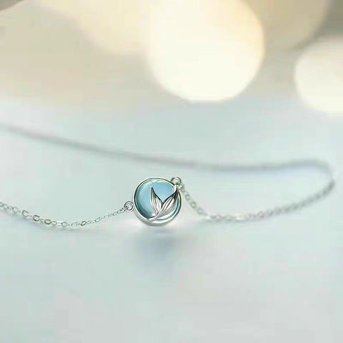 Trendy 925 Sterling Silver Crystal Mermaid Tail Necklaces Pendants For Women Long Chain Choker Necklace Collares Collar 2019
